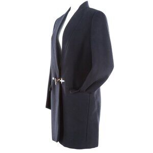 Fay NAW54333800 HAPB99 Women's Black Wool Blend Peacoat Small $430 - NWT